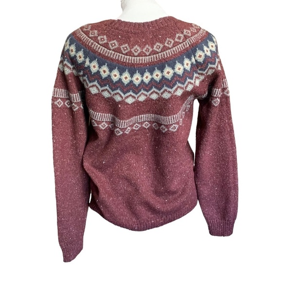 WEATHERPROOF Vintage Nordic Sweater women's small maroon and grey - Picture 6 of 6